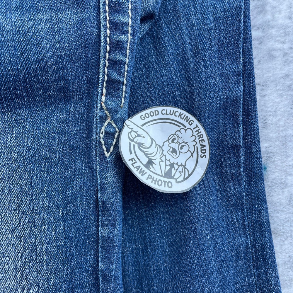 Rock Revival Womens 30 Jen 05 Bootcut Jeans Solid Blue Denim Embellished Y2K - Picture 10 of 16